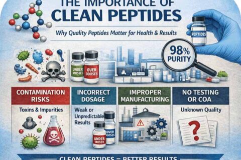 Infographic explaining clean peptide quality and safety